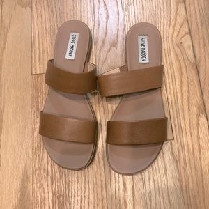 Steve Madden Dual Cognac Leather Sandal Size 8